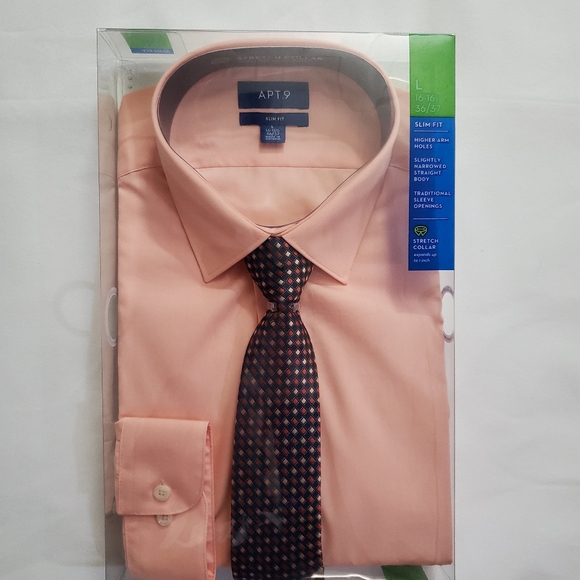 peach shirt and tie set